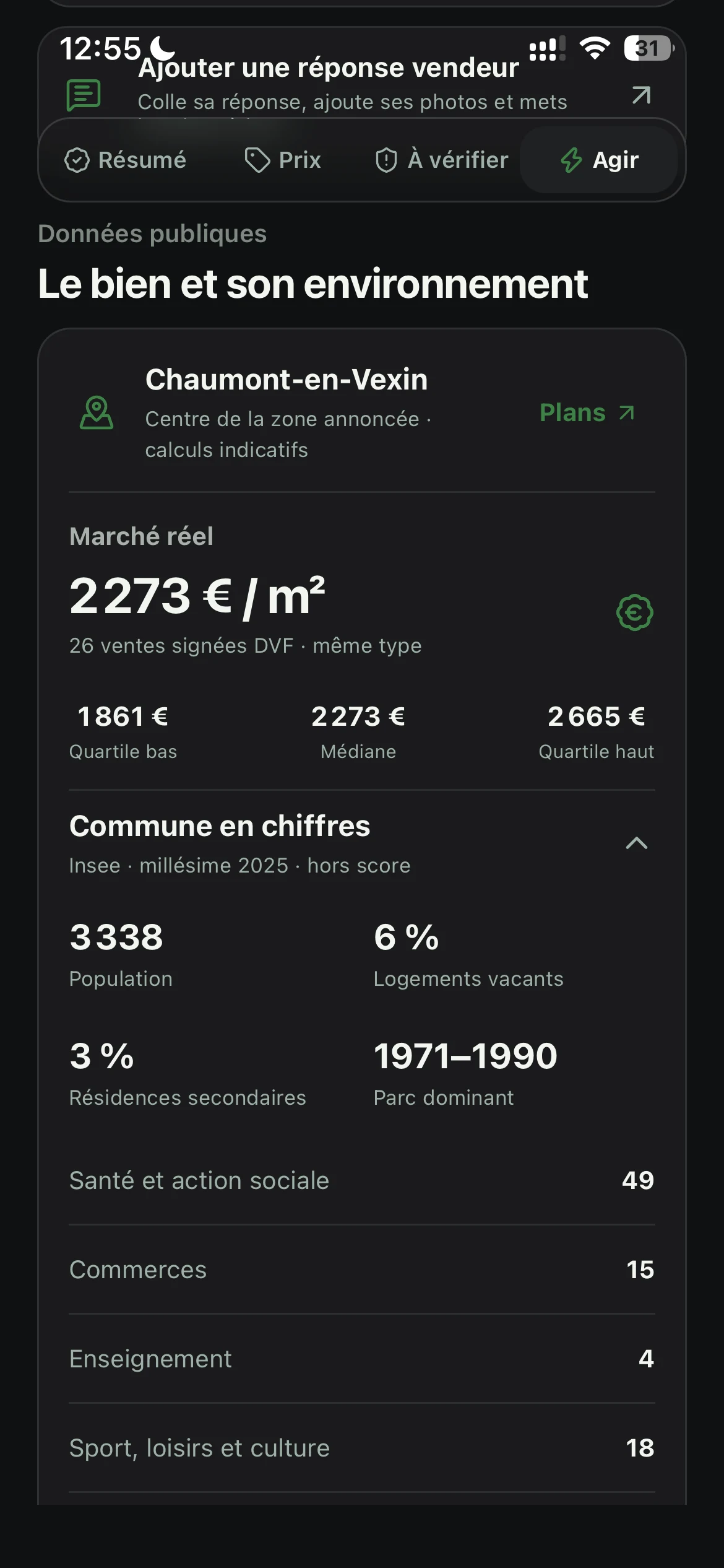 Exemple de checklist d’achat dans DealUp AI